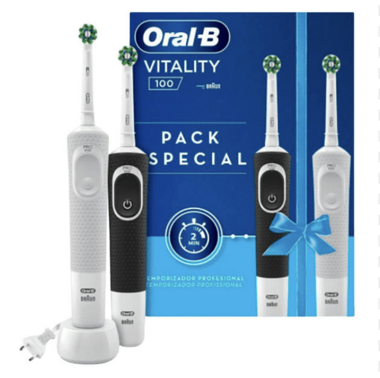 Cepillo Dental Electrico Recargable Oral-b Vital Blanco Y Negro