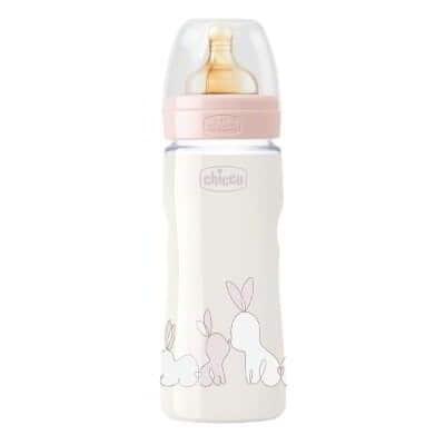 BIBERON LATEX CHICCO ORIGINAL TOUCH ROSA 6M+ 330 ML