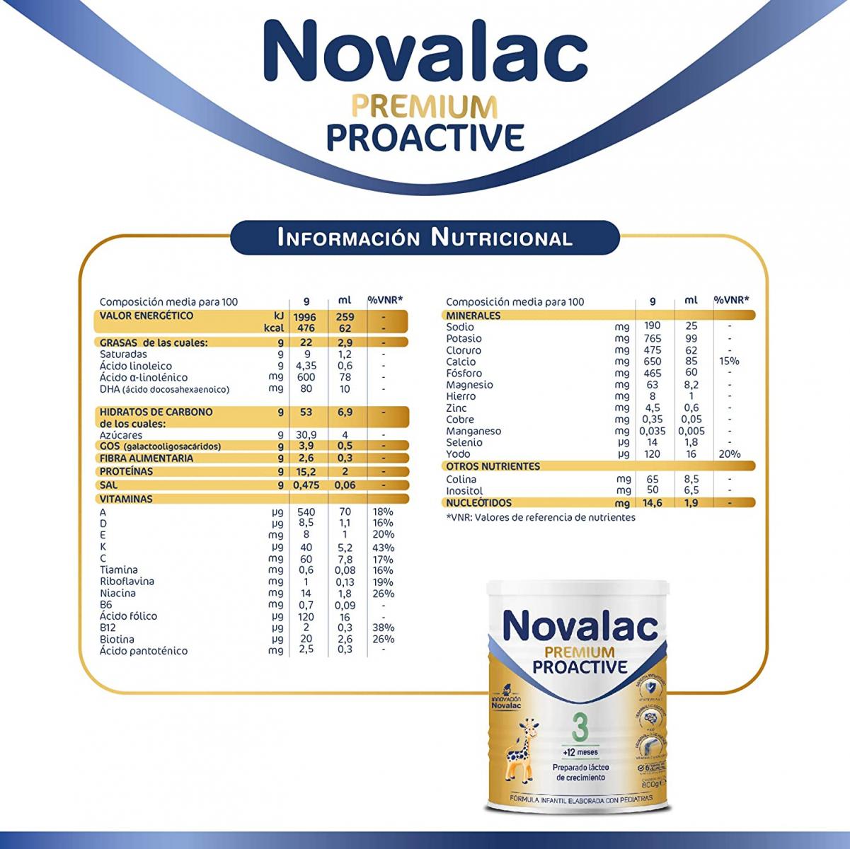 Novalac Premium Proactive 3 800 G - Farmacia Online Barata Liceo. Envíos  24/48 Horas.