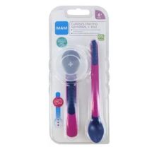 CUCHARA MAM HEAT SENSITIVE SPOON & COVER 2 U ROSA