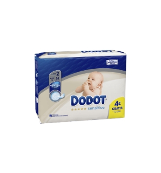 Dodot Sensitive Pañales para Bebé, Talla 2 (4 a 8 kg), 34 Unidad ( Paquete  de 7), Total- 238 Pañales : : Bebé