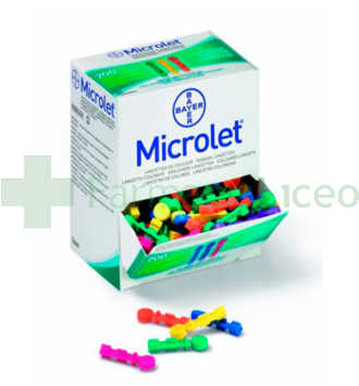 LANCETAS MICROLET DE COLORES 25 U